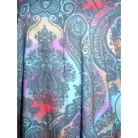 Bluzka Oversize z hinduskim wzorem - odcienie niebieskiego